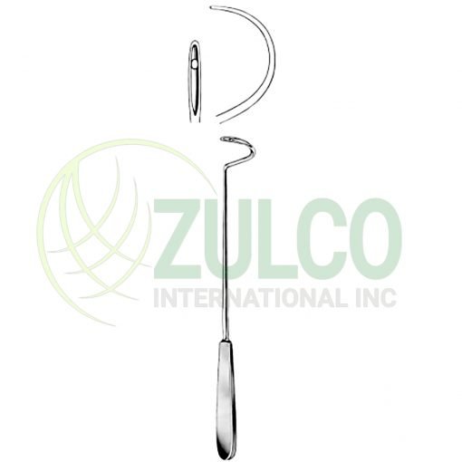 Deschamps Ligature Needles 28cm/11" Right - Item Code 09-2611-02