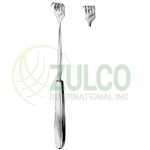 Volkmann Retractors Sharp 4 Prongs 9x19mm 23cm/9" - Item Code 11-3105-04