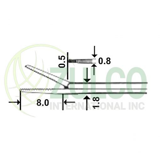 Micro Ear Polypus Dressing Forceps 0.5mm 8cm/3 1/4" - Item Code 17-4879-03