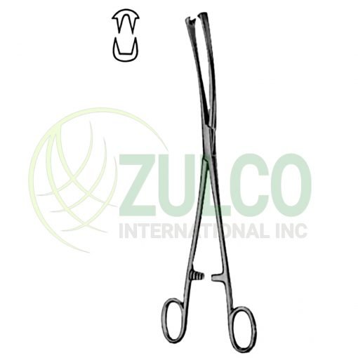 Museux Tenaculum Forceps BJ 2:2 Curved Sideway 6mm 24cm/9 1/2" - Item Code 26-6280-06