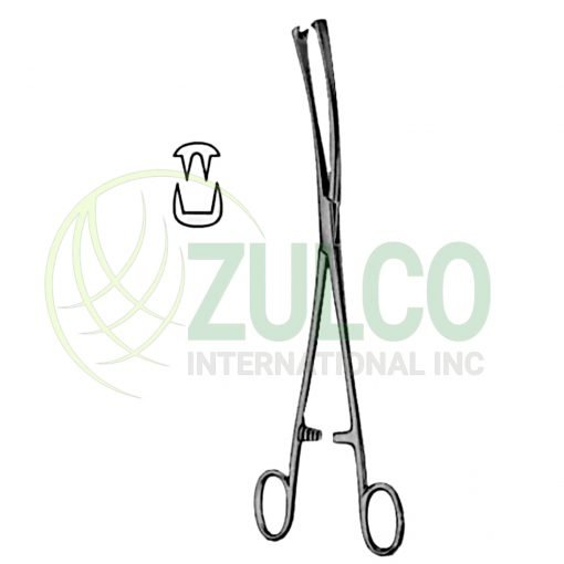 Museux Tenaculum Forceps BJ 2:2 Curved Sideway 8mm 24cm/9 1/2" - Item Code 26-6280-08