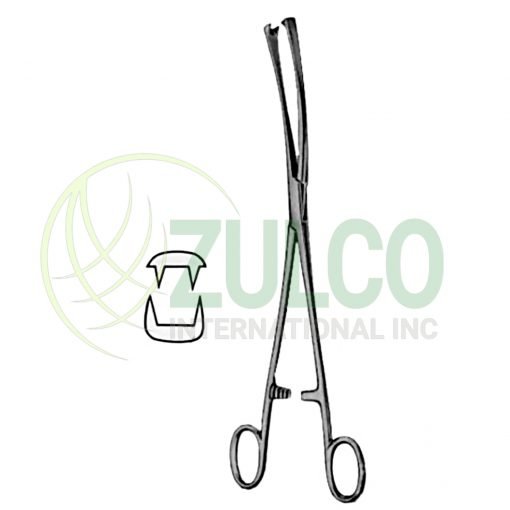 Museux Tenaculum Forceps BJ 2:2 Curved Sideway 10mm 24cm/9 1/2" - Item Code 26-6280-10