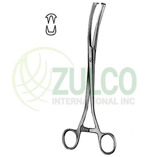 Museux Tenaculum Forceps BJ 2:2 Curved Sideway 6mm 24cm/9 1/2" - Item Code 26-6282-06