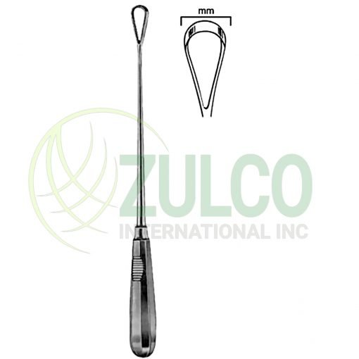 Recamier Uterine Curettes Blunt 7mm 26cm Fig # 1 Rigid - Item Code 26-6384-07