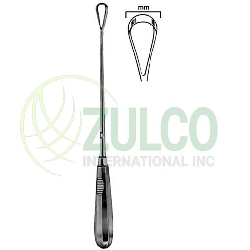 Recamier Uterine Curettes Sharp 8mm 31cm Fig # 2 Malleable - Item Code 26-6385-08